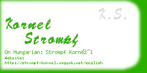 kornel strompf business card